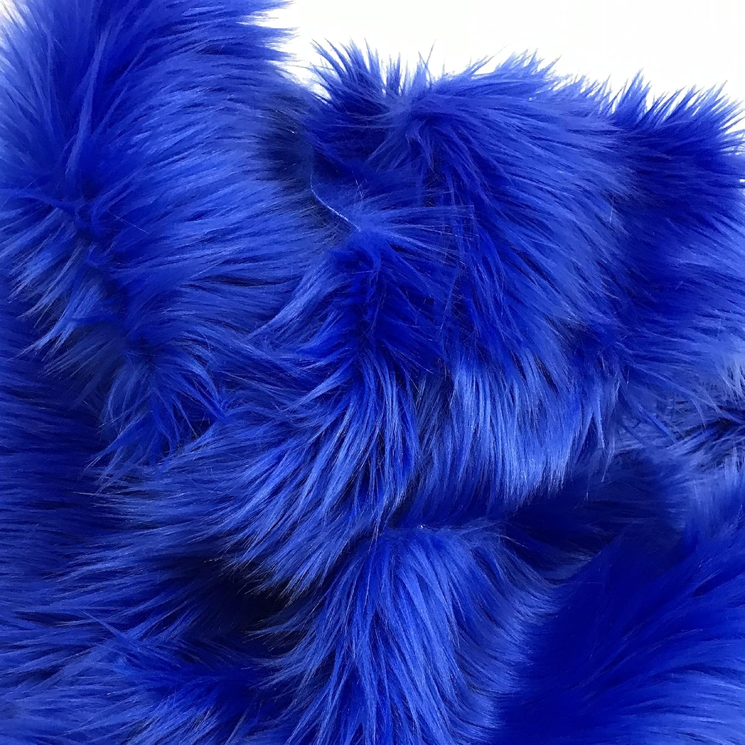 Bianna Royal Blue Luxury Faux Fur Fabric, 60 inches Wide Options, American Seller, Luxury Shag Shaggy Material for Crafting, Sewing, Costumes, Fursuits, Home Decor (30x36 inches)