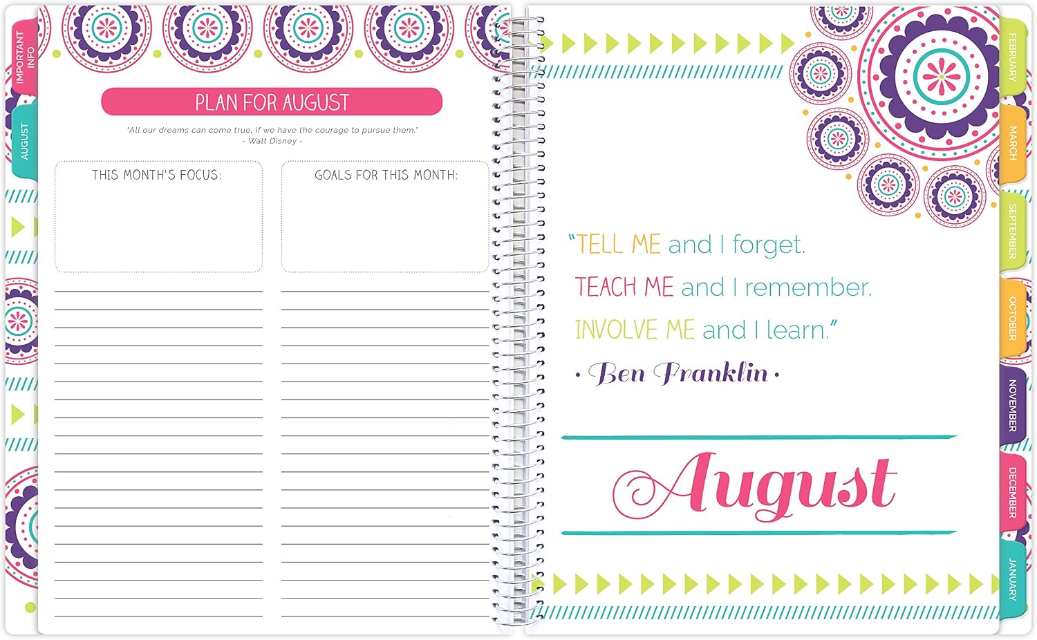 bloom daily planners Undated Academic Year Teacher Planner Lesson Plan Book - 9" x 11" - Medallions
