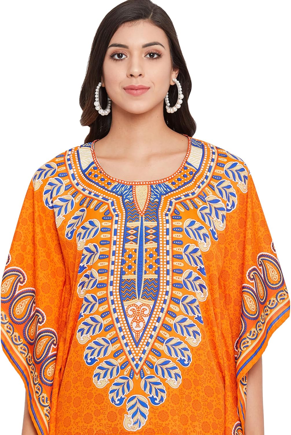 Oussum Women Polyester Casual Kaftan Long Plus Size Summer Beach Caftan Cover Ups Maxi Dresse for Ladies Boho Lounge Outfit - Image 5