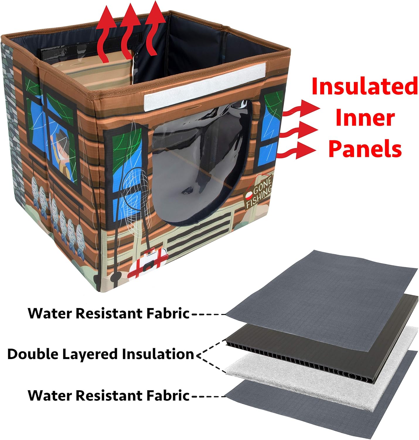 Kitty City Outdoor Cabin Cat House,Cat Cube, Water Resistant Condo, Brown (CM-10081-CS01) : Pet Supplies