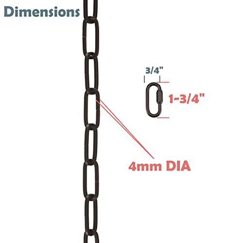 Image of Aspen Creative 21122-05-1, Steel Heavy Duty Chain & Two Quick Link Connector for Lighting Fixture /Swag Light /Plants / 3 Feet, Oil Rubbed Bronze, 8 Gauge