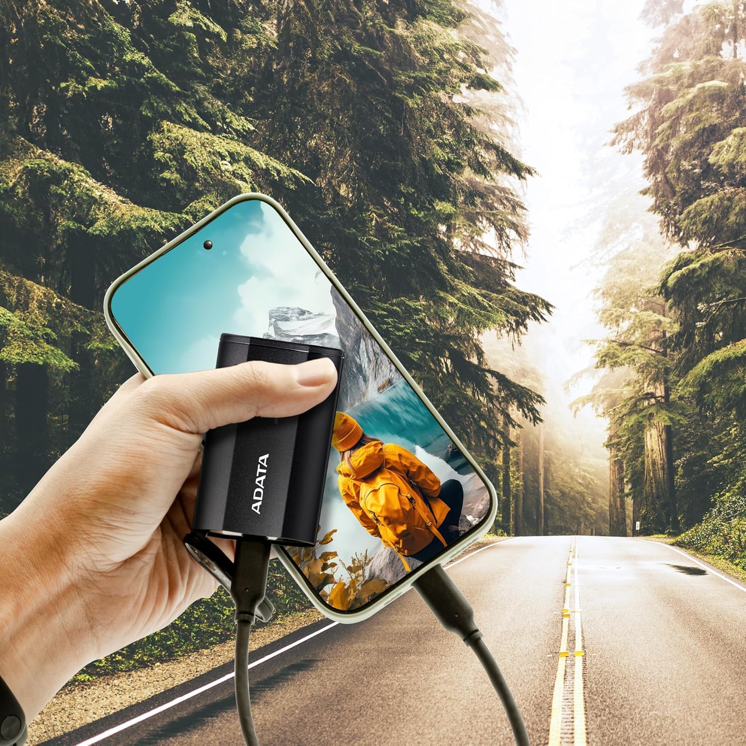 ADATA Elite SE880 1 TB Portable Solid State Drive - External - Titanium Gray - USB 3.2 (Gen 2) Type C - 2000 MB/s Maximum Rea