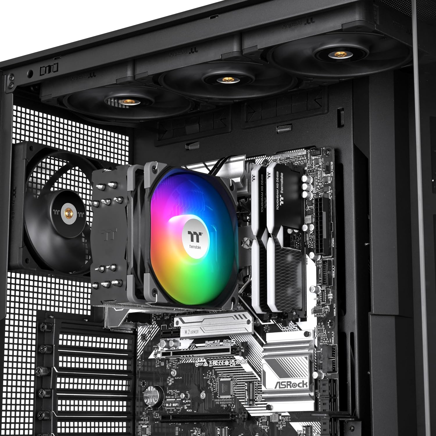 Thermaltake UX500 ARGB CPU Cooler; 5xØ6mm Copper Heatpipes; 120mm PWM Fan; 700~1800 RPM; Intel/AMD Compatible; Single Tower; 260W TDP; Black; CL-P144-AL12SW-A