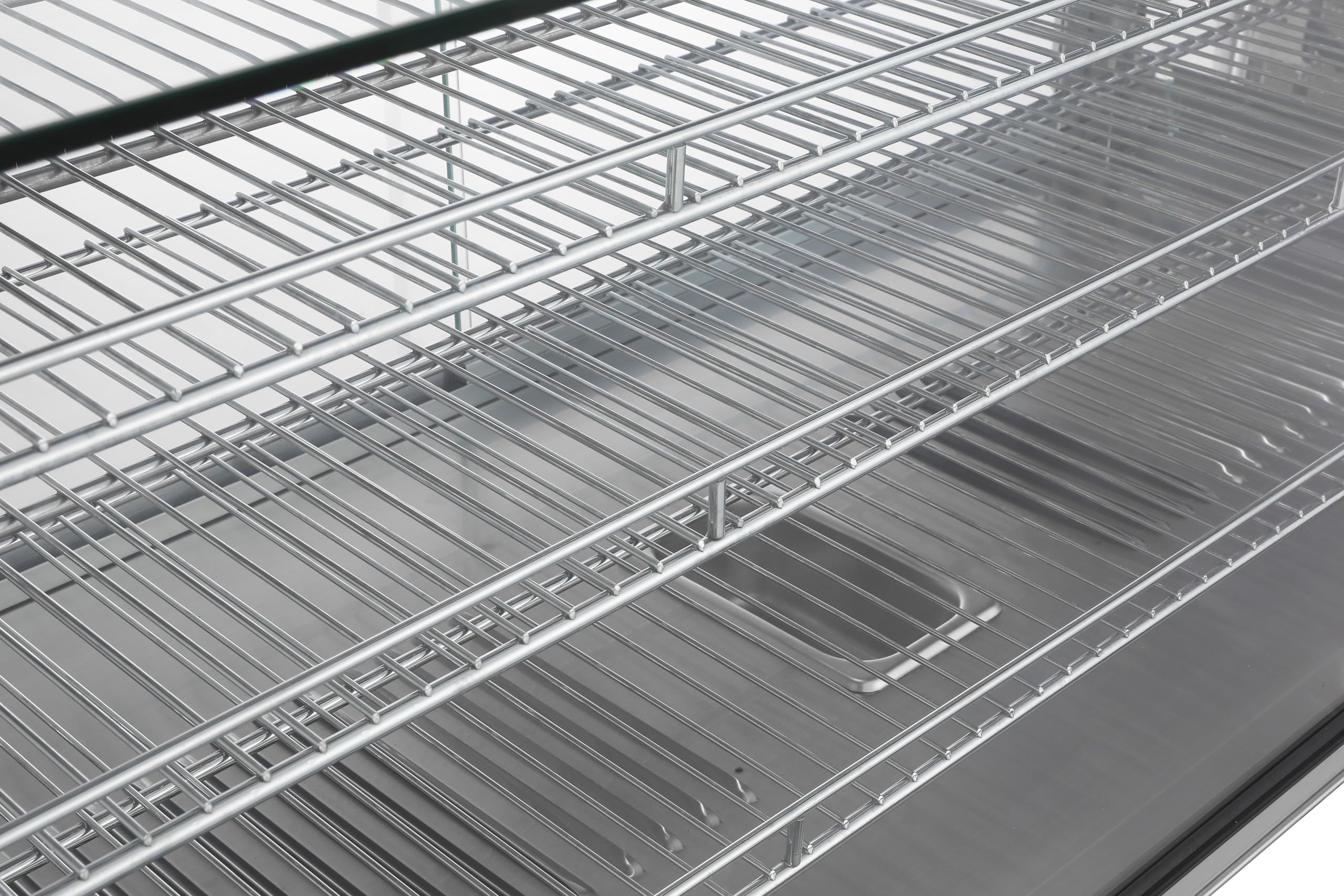 METRO Professional Vetrina riscaldante GHV1200R, acciaio inox/vetro, 121.9 x 56.8 x 68.6 cm, 210 L, temperatura: da +30 a +90°C, 1800 W, 3 ripiani, argento
