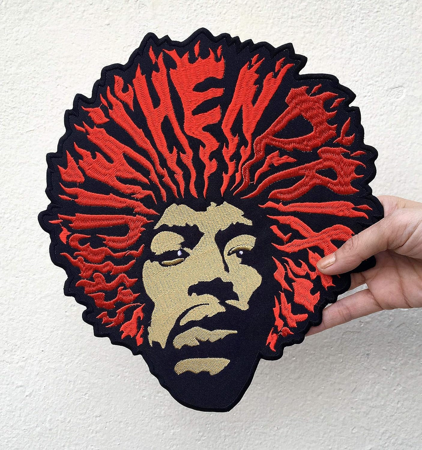 Large Rock Band Music Patches Hendrix Inspired Iron on Sew Embroidered Badge Applique Cool Patch for Backpacks, Vests, Jackets, Jeans, etc. (8" x 7" (20cm x 18cm))
