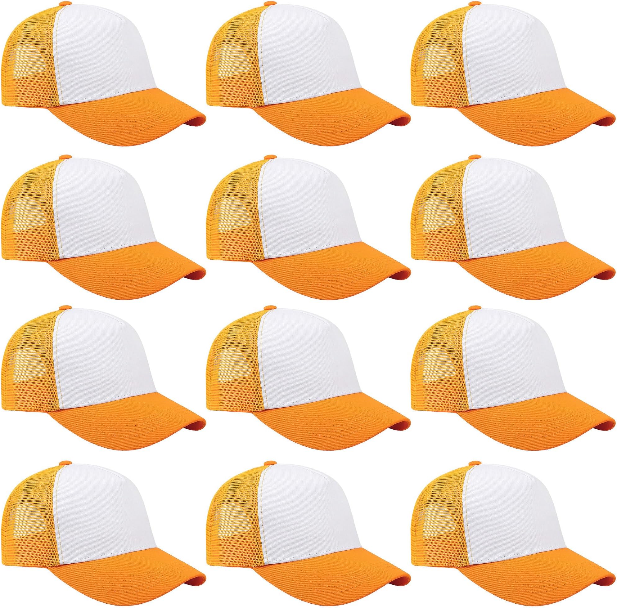 12 Pack Bulk Wholesale Mesh Trucker Hats 5 Panel and 6 Panel Baseball Caps for Men and Women