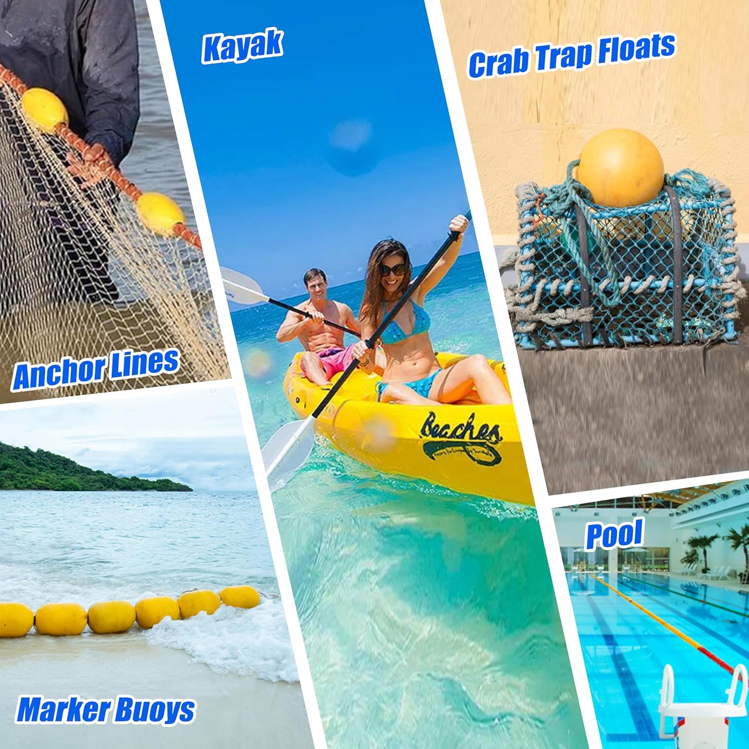 OROOTL Rope Floats Marine Buoy Float, 4/8pcs Crab Trap Floats Buoys Fishing Marker Buoy Plastic Water Buoy for Boats Pool Kayak Crabbing Dock Ski Anchor