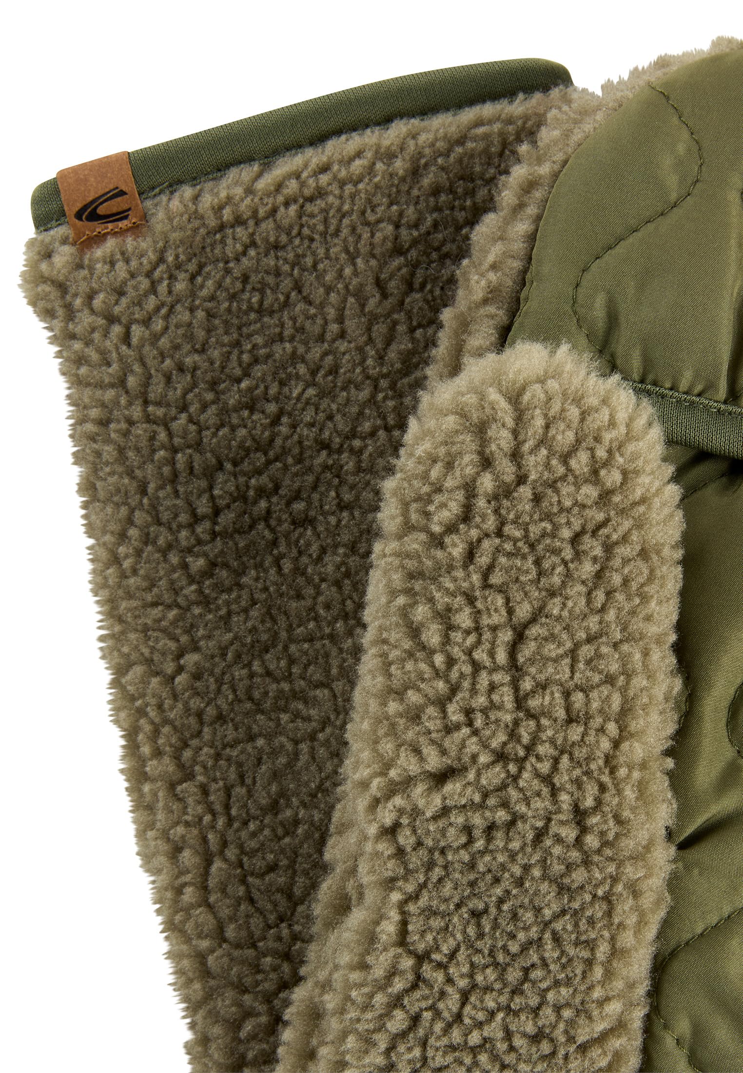 camel active Damskie rękawiczki Teddy w mieszance materiałów, jasny khaki., M