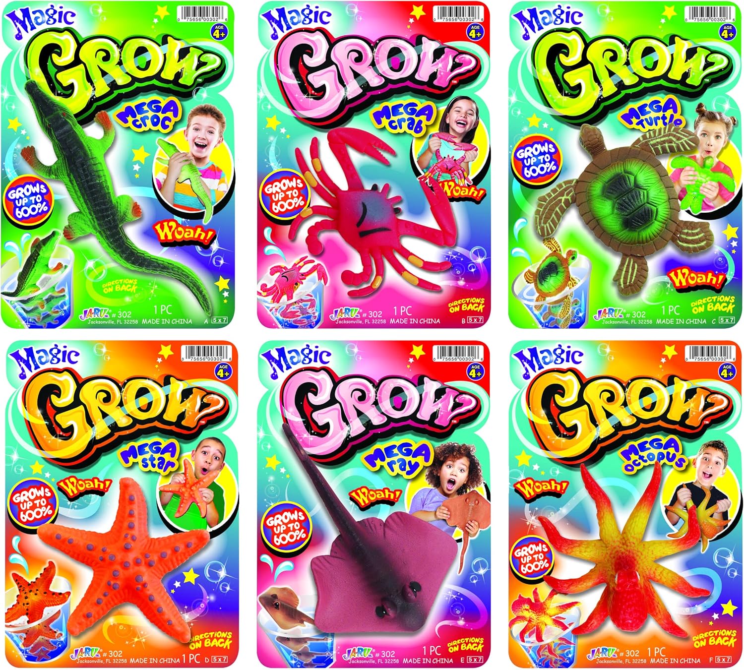 JA-RU Magic Grow Ocean Themed Water Animals (6 Packs Assorted) Beach Life Theme Toys | Bulk Expanding Bath and Pool Toys for Kids. Sea Creatures Party Toys and Goodie Bags. 302-6A JA-RU Magic Grow Ocean Themed Water Animals (6 Packs Assorted) Beach Life Theme Toys | Bulk Expanding Bath and Pool Toys for Kids. Sea Creatures Party Toys and Goodie Bags. 302-6A
