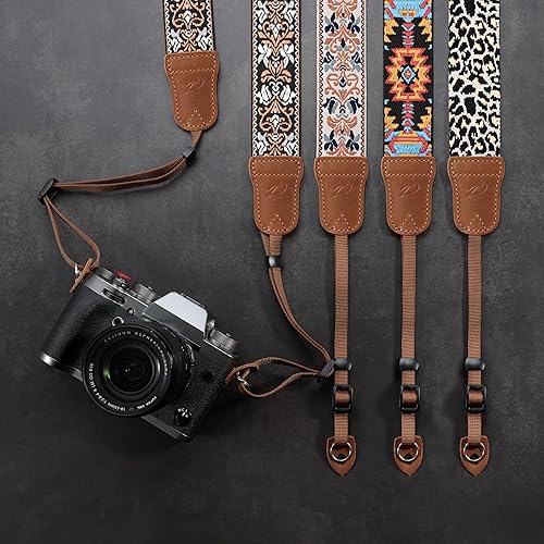 Miniatura 100 de Padwa Lifestyle Correa de cámara a rayas, de 1.5 pulgadas, suave tejido de cuerda de algodón, correa de hombro para fotógrafos y todas las cámaras