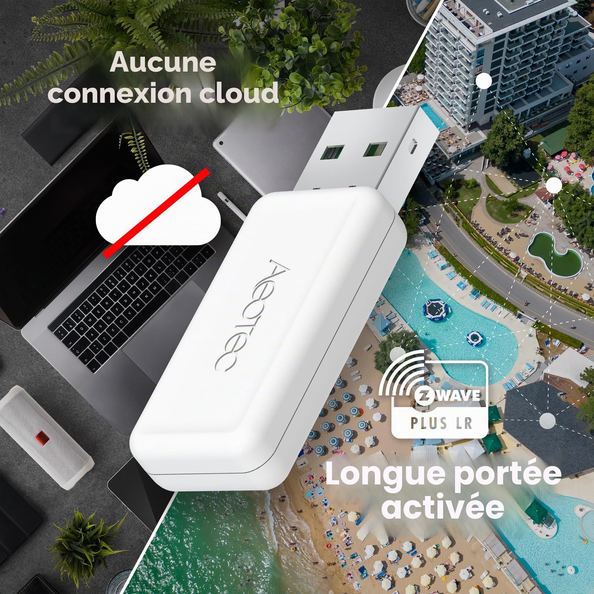 Z-Stick 10 Pro - Adaptateur USB Zigbee 3.0 et Z-Wave 800 Series - Fonctionne avec HomeAssistant - Zigbee2MQTT - Contrôleur Z-Wave - Longue portée - Portée sans fil jusqu'à 1,6 km - Sans nuage