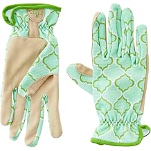 Digz Planter Pro Womens Gardening Gloves and Work Gloves with Touch Screen Compatible Fingertips, Geometric Pattern, Large