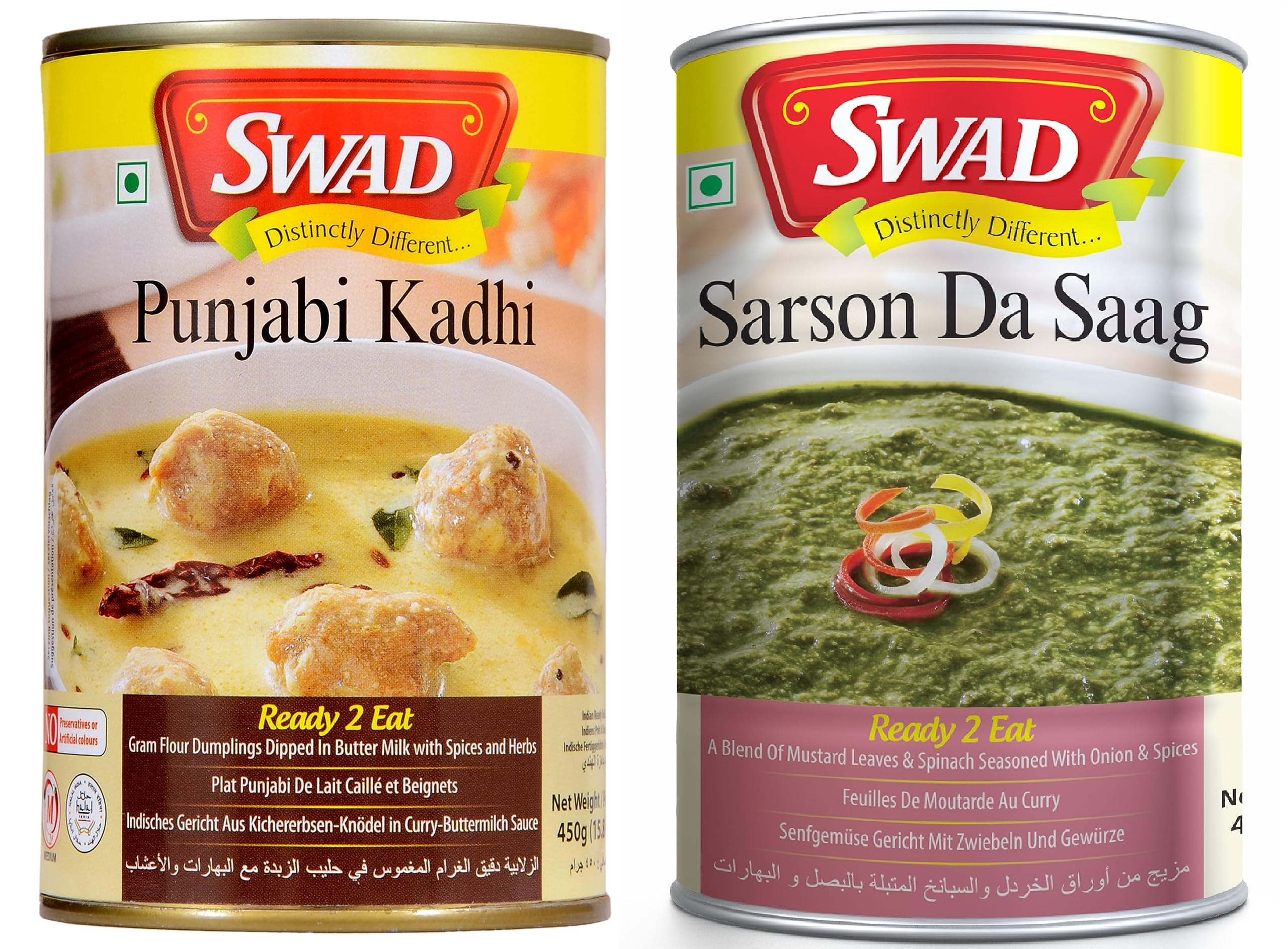SWAD Ready To Eat Punjabi Combo Pack Of Punjabi Kadhi/Sarson Da Saag Instant Mix Vegetarian with No Added Preservative And Colours - 450gm Each (Pack of 2) (B0CH6Z6M3Z) Amazon Price History, Amazon Price Tracker