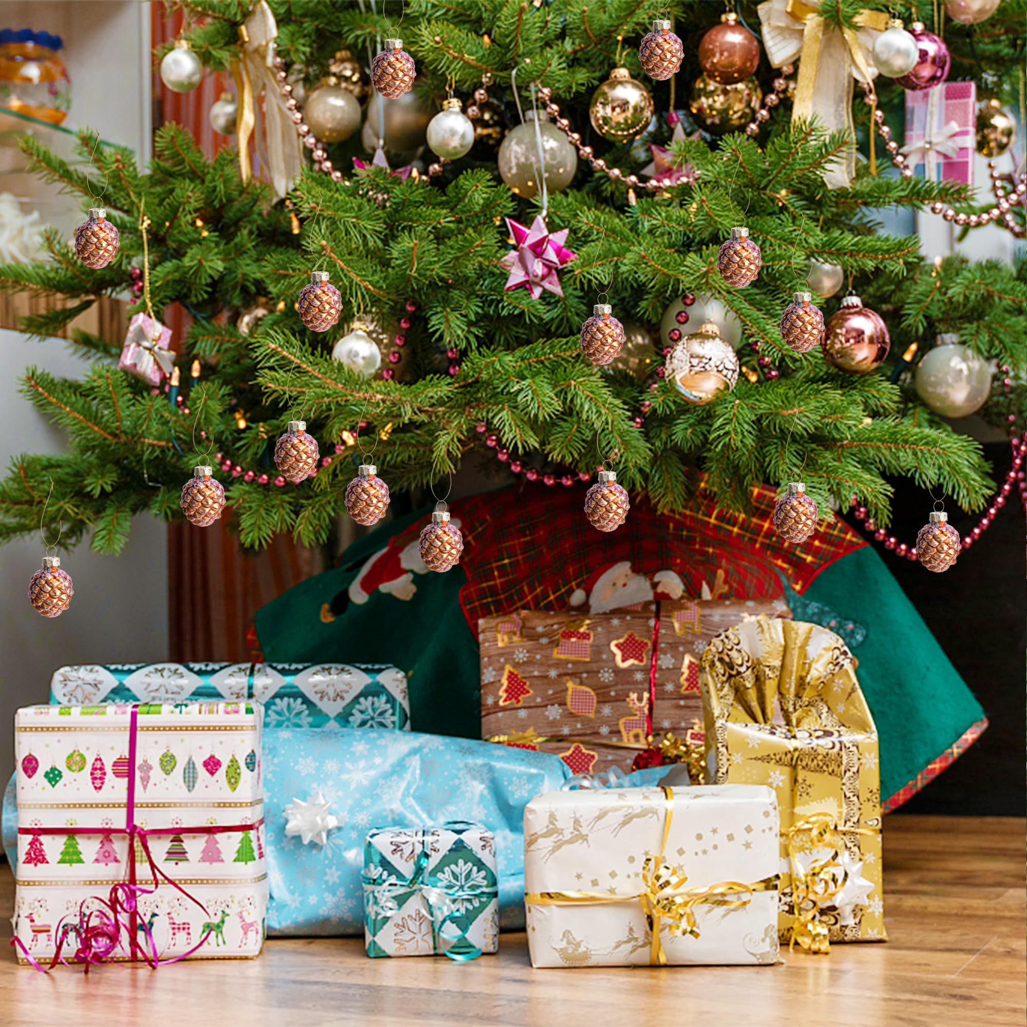 Fovths 松ぼっくり パインコーン クリスマスツリー飾り オーナメント