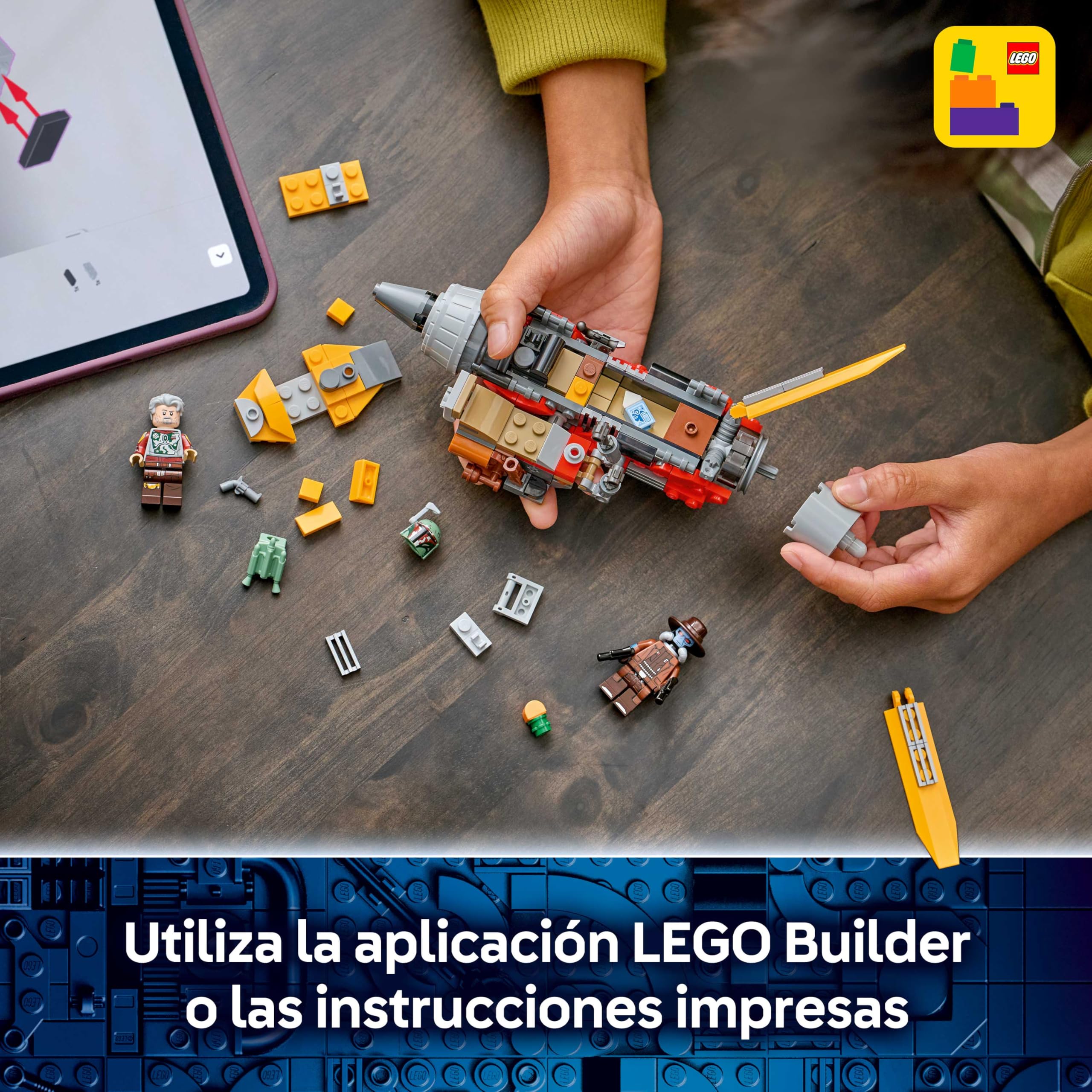 LEGO Star Wars 75437 Speeder de Cobb Vanth - Moto de Juguete con Minifiguras de Cobb Vanth y Cad Bane con Blásters y Mochila Propulsora - Regalo para Niños de 7+ Años y Fans de The Mandalorian — view 5