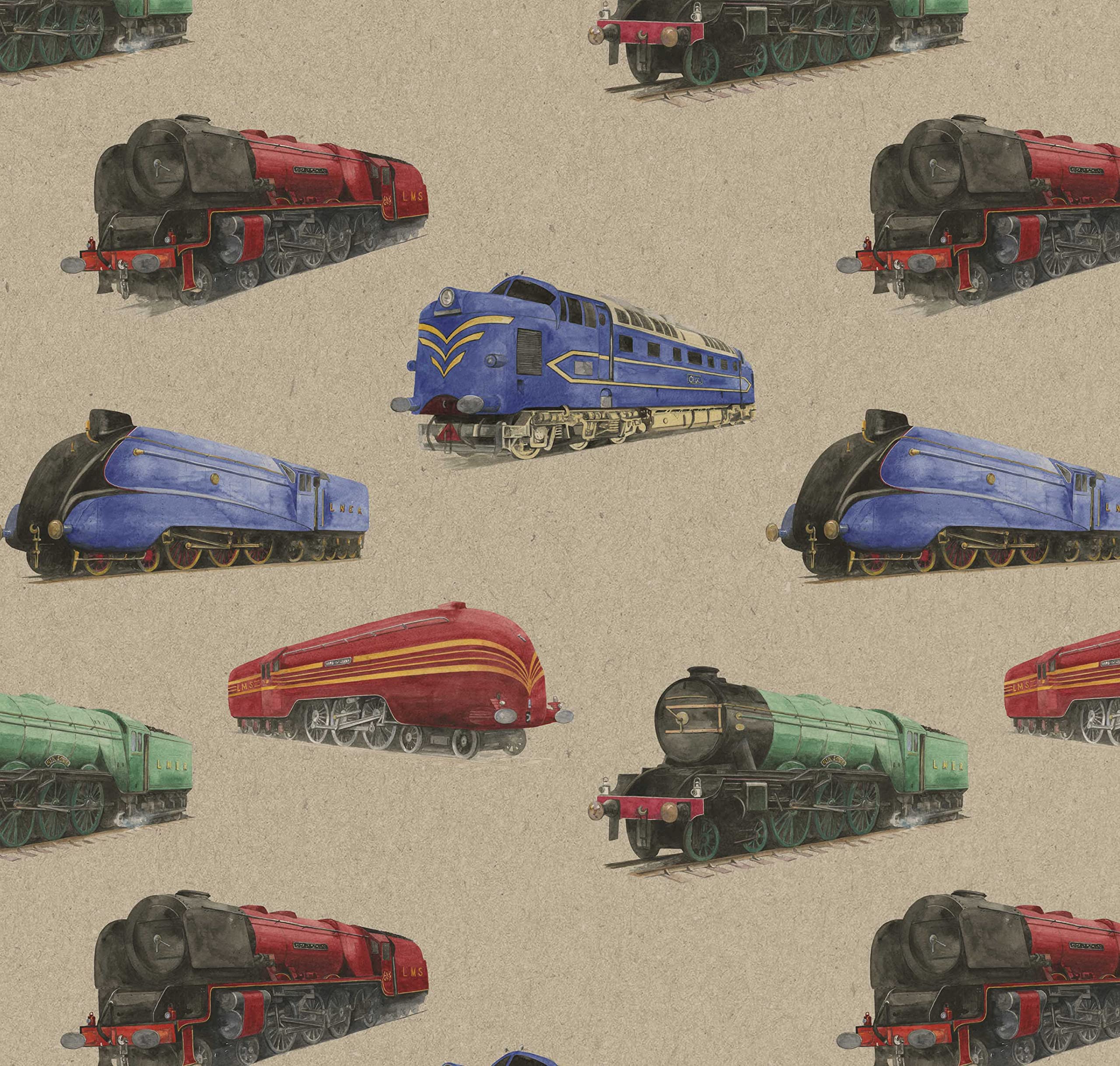 Train Steam Engine Locomotive Kraft Effect Recycled And Recyclable Gift | OMAN - View #8