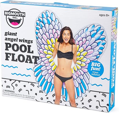 Miniatura 3 de BigMouth Inc Giant Blow Up PooI Fioat, lindo flotador místico para niñas, tubo de anillo de vinilo para fiesta de natación, alas de ángel