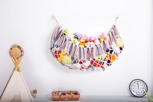Miniatura 6 de Red grande para animales de peluche o hamaca con organizador ligero para colgar en la pared para la habitación de los niños, red de almacenamiento