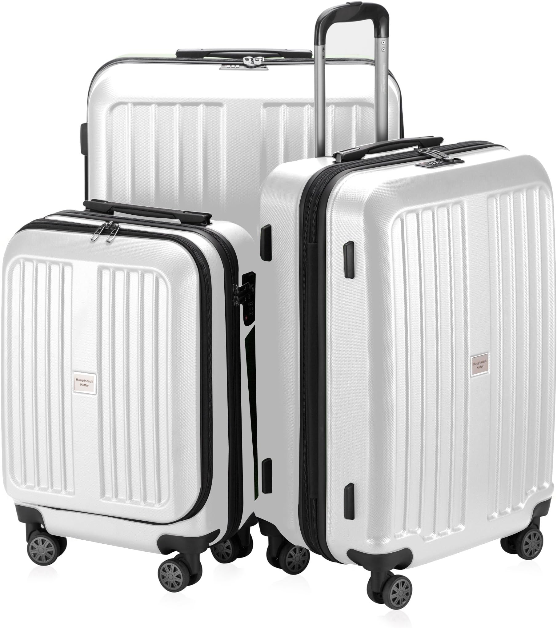 HAUPTSTADTKOFFER X-Berg Luggage Set Suitcase Set hard shell luggage (20', 24' &28') (white)