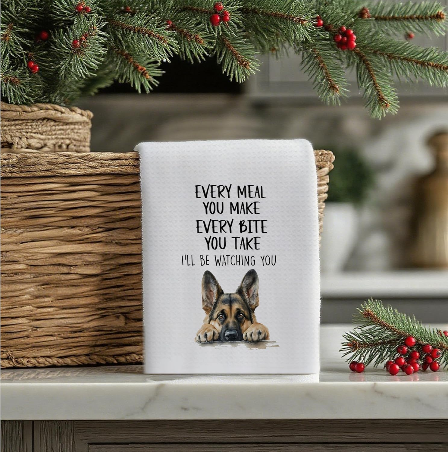 German Shepherd Gifts Kitchen Towels, Gifts for German Shepherd Owners Lovers Decorative Dish Tea Towels, Dog Lover Mom Dad Gifts Hand Towel for Kitchen Decor, 16x24 Inch - Image 5