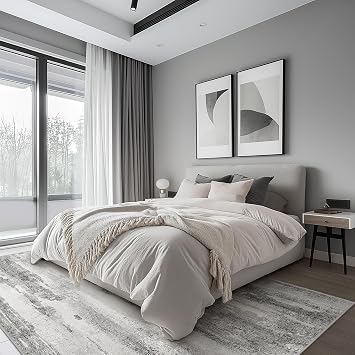 BEIMO Area Rugs 8x10 for Living Room Bedroom Machine Washable Large Gray Area Rug Abstract Soft Throw Rug, Indoor Floor Cover, Lightweight Non Slip Backing Thin Rug