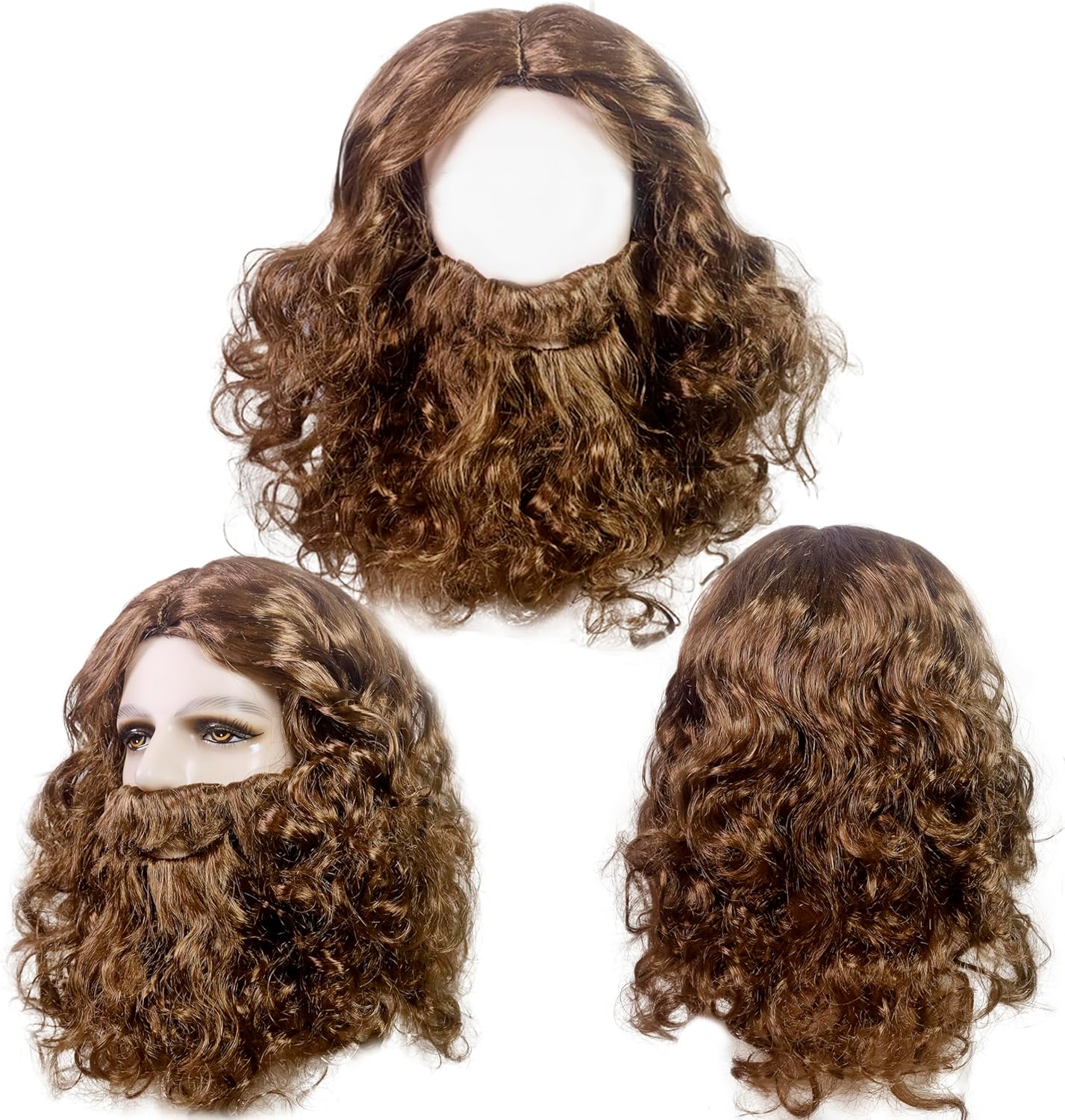 Kids Jesus Costume Boys Nativity Saint Robe Wig 6pcs Sets for Halloween Christmas Easter Cosplay 4-12Y - Image 4