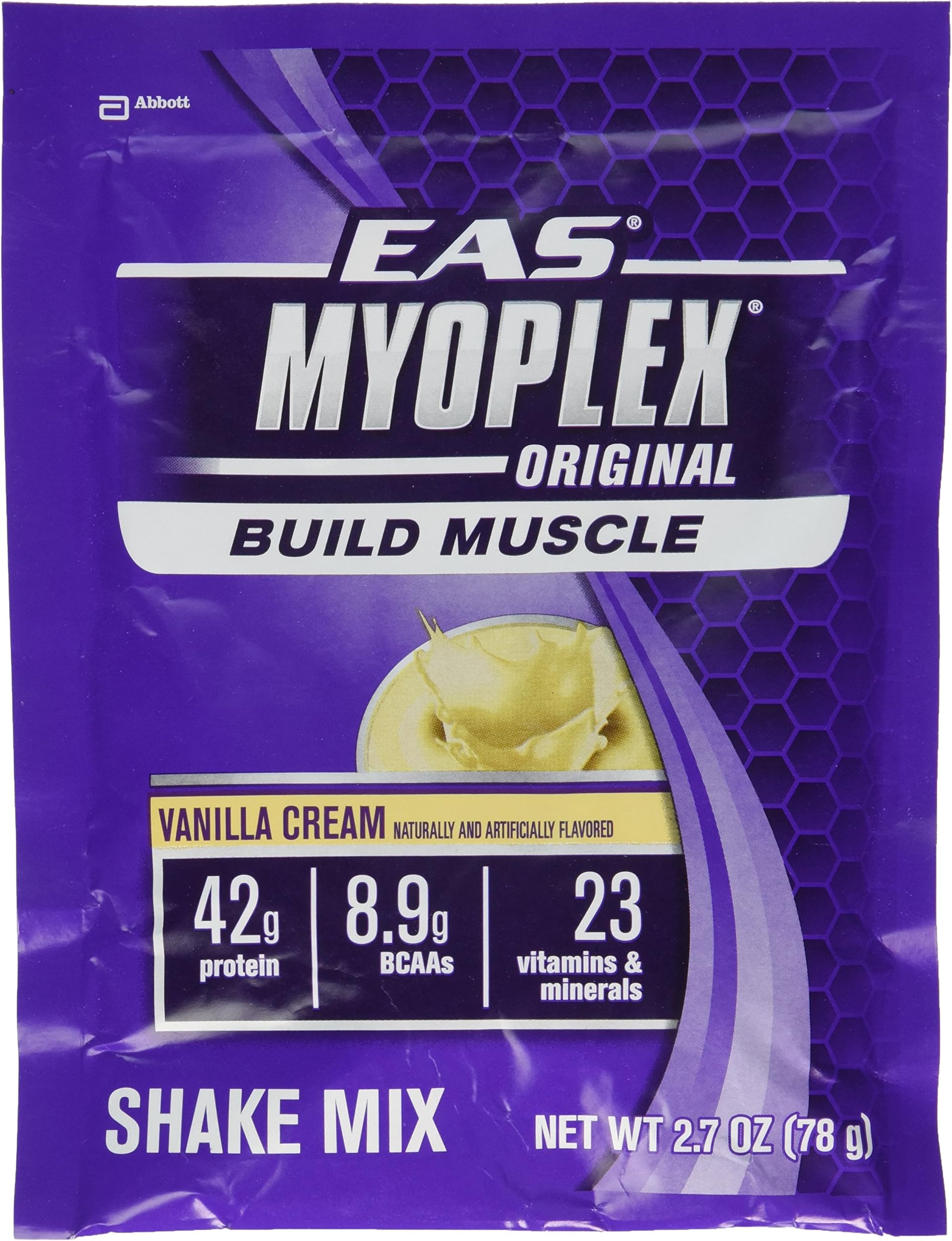 EAS Myoplex Original Protein Shake Mix Packets, Vanilla Cream, 2.7 oz, 42 servings