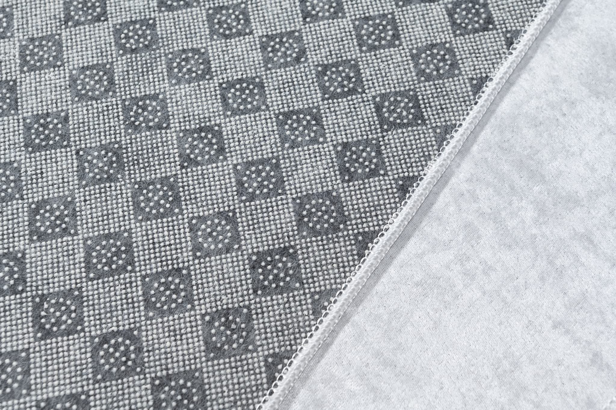 TAPISO Emma Alfombra Antideslizante de Habitación Infantil Juvenil Dormitorio de Niño Bebé Diseño Moderno Numeros Letras Crema Gris Azul Patrón Impreso Sin Pelo Suave 120 x 170 cm