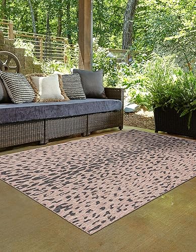 Vista 60 de Unique Loom Outdoor Safari Collection - Alfombra Samburu (10 pies cuadrados, natural/marrón claro)