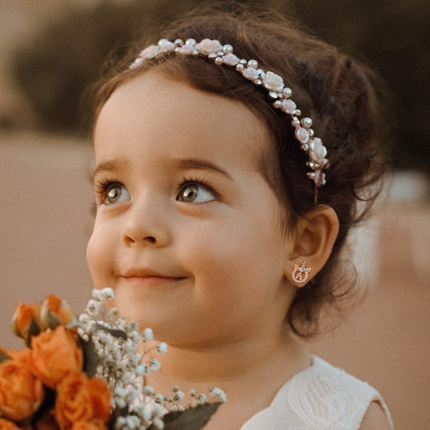 Unicorn Earrings for Girls Kids, Sterling Silver Post Earrings Unicorn Earrings for Girls Hypoallergenic Initial Earrings for Girls Kids Toddler Little Girls Gifts Christmas Gifts for Teen Girls - Image 3