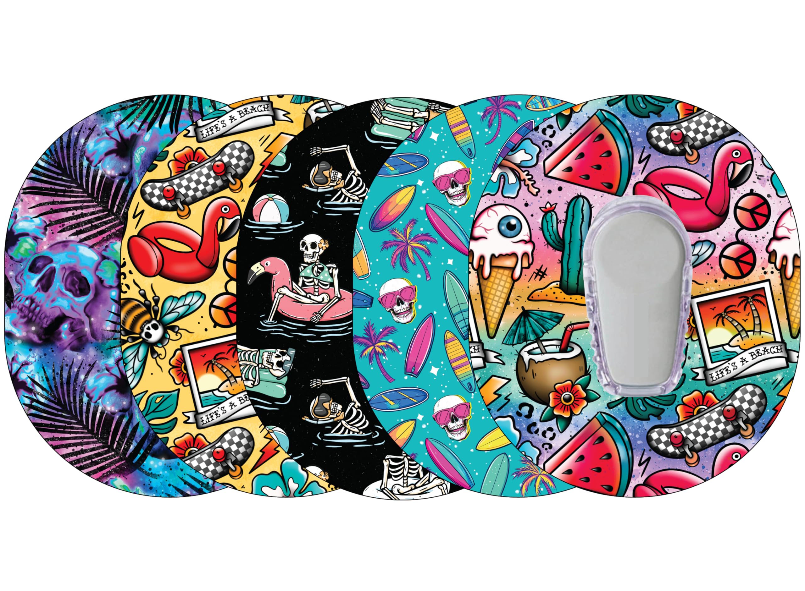 Glucomart Adhesive Patches for Dexcom G6 – Maximum Strength CGM Patches, Pair with Glucomart G6 Stickers, Waterproof & Hypoallergenic (Alt Summer