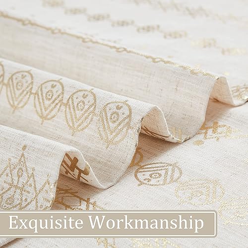 Miniatura 5 de SXZJTEX Gold Aztec Light Filtering Curtains for Living Room 2 Panels, Boho Tribal Geometric Print Window Curtains for Bedroom, Grommet Semi Sheer