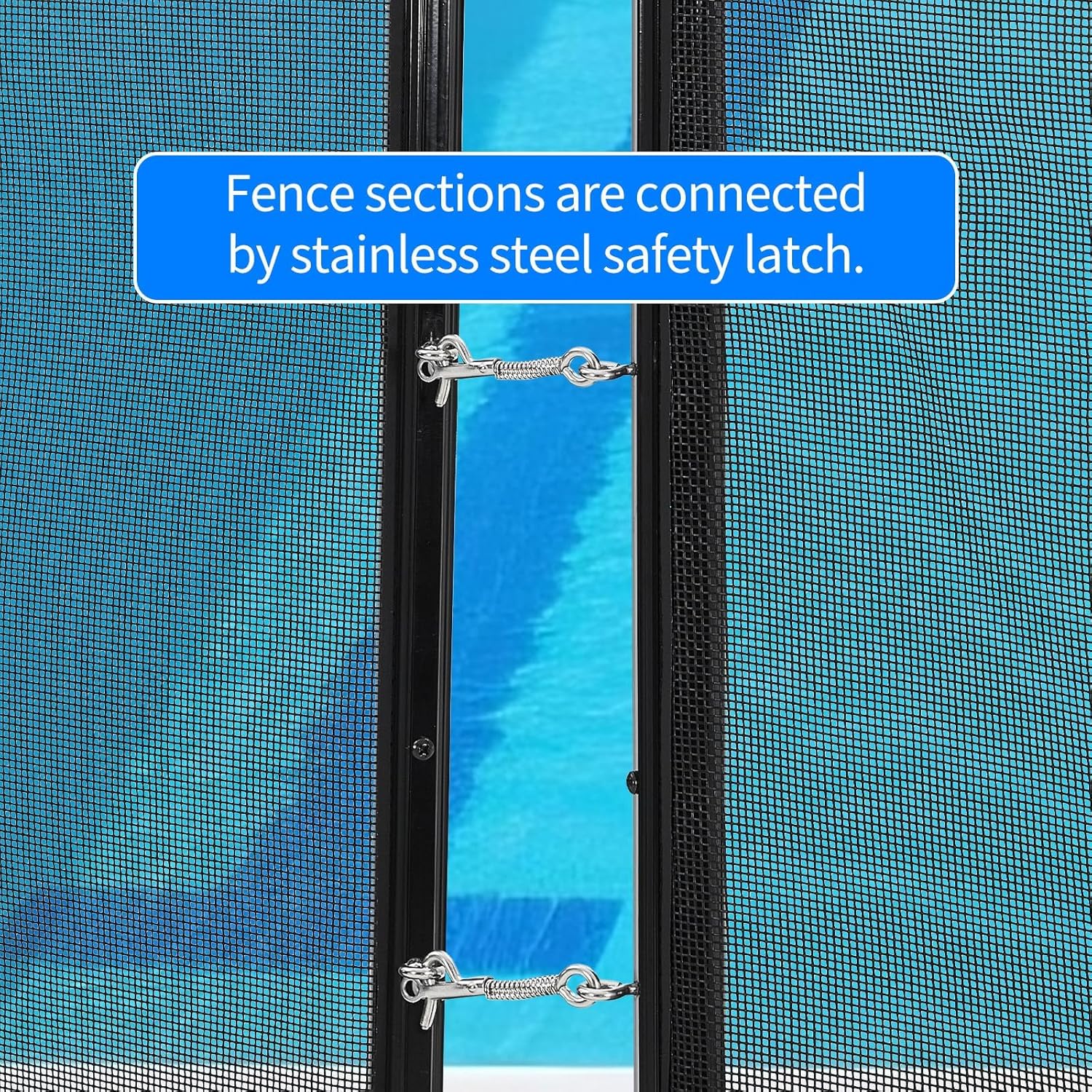 Swimming Pool Fence 4Ft x 108Ft, Ground Safety Fencing with Gate, Removable Safety Barrier for Swimming Pools, 320GSM Tear-Resistant Mesh, Easy DIY Installation, Black