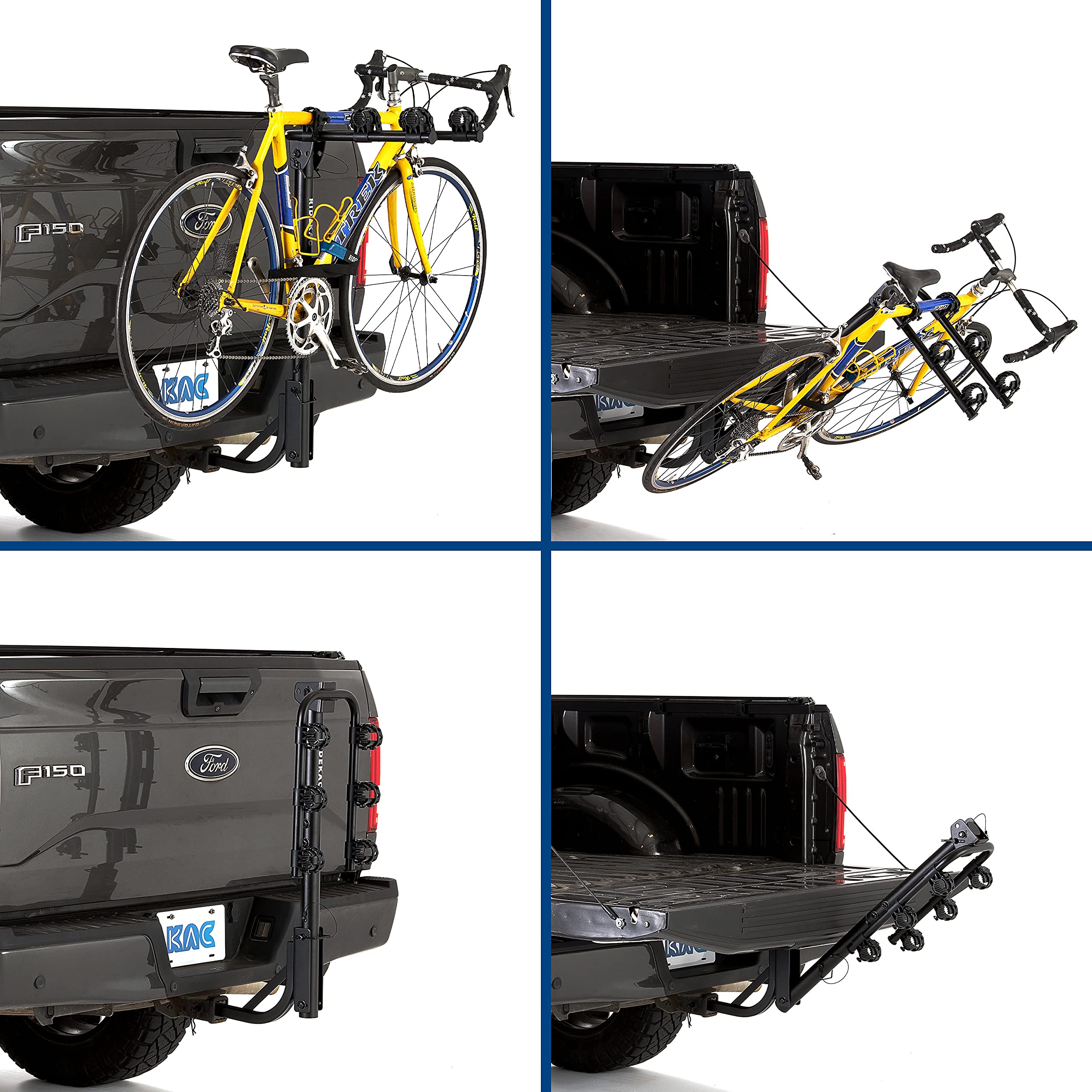 Ride KAC S3 Hitch Mounted 3Bike Suspension Rack, Quick Release Handle, Double Folding, Smart