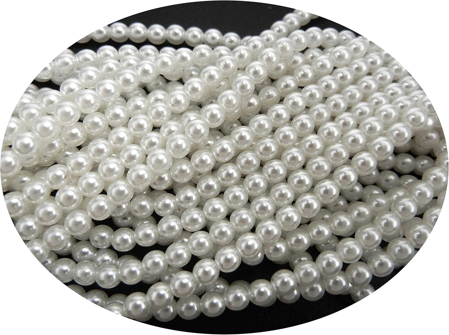 Czech Round Glass Imitation Pearls, 1800pcs (12x150pcs) of 3mm White Pearl