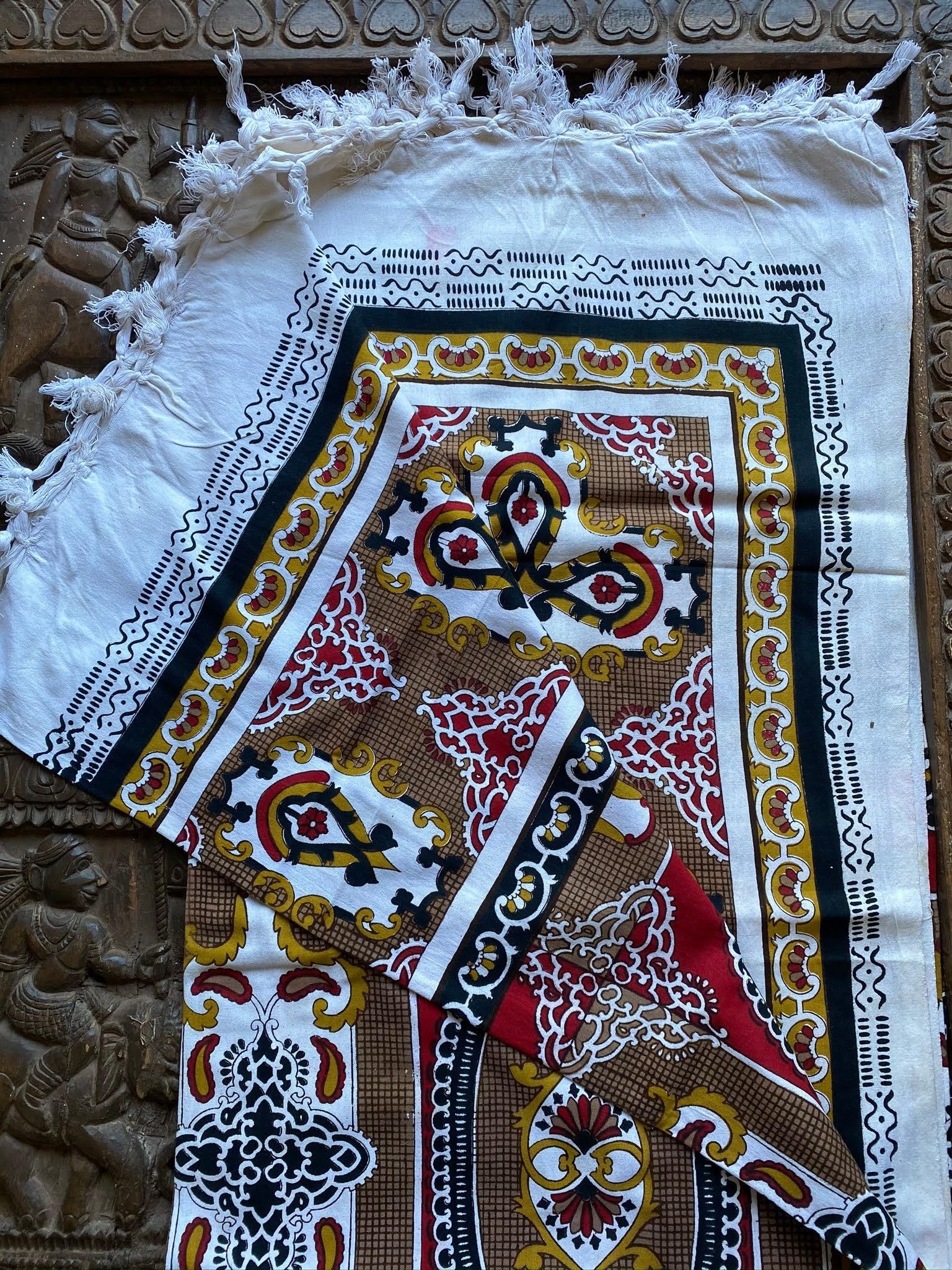 Mogul Interior Indian Bedding Bed Cover Handloom Cotton Fabric India Inspired