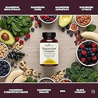 Vista 5 de Suplemento de complejo de magnesio 6 en 1 Cápsulas para mujeres y hombres Glicinato, citrato, malato, óxido, aspartato, lisinato glicinato