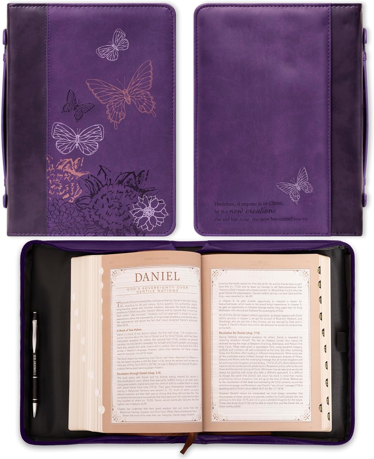 Luxleather Purple Butterflies Lg