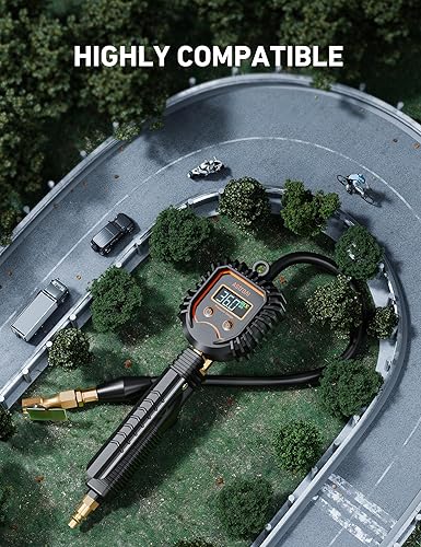 Miniatura 6 de AstroAI Inflador digital de neumáticos con manómetro, portabrocas de aire de 250 PSI y accesorios de compresor, medidor de presión de neumáticos de