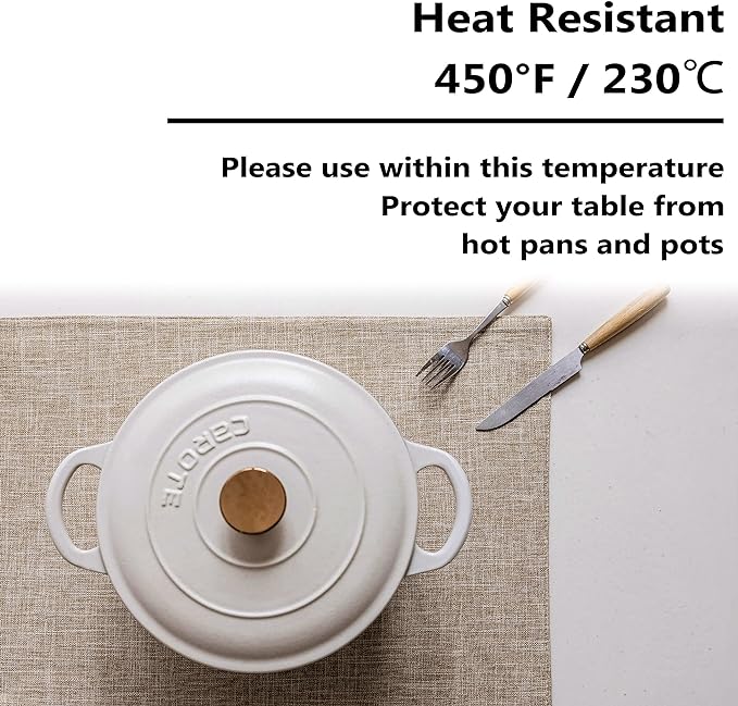 Home Brilliant Linen Place Mats Set of 4 Heat Resistant Dining Table Place Mats Cloth Placemats Kitchen Table Mats Placemat, Burlap