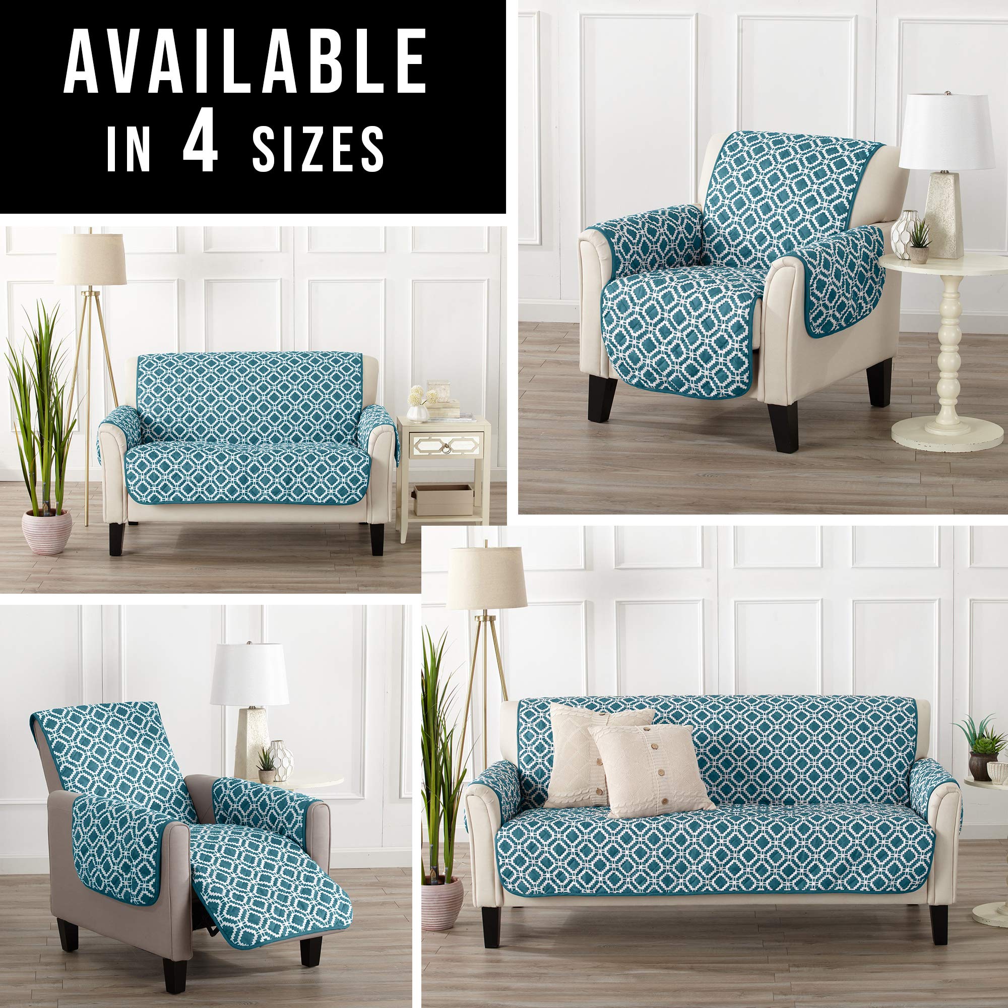 Great Bay Home Reversible Recliner Cover. Printed Recliner Chair Covers