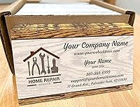 Vista 2 de IMPACTONLINEPRINTING, Tarjetas de visita 100pcs - Papel liso grueso 16Pt (350gsm), Handyman-1