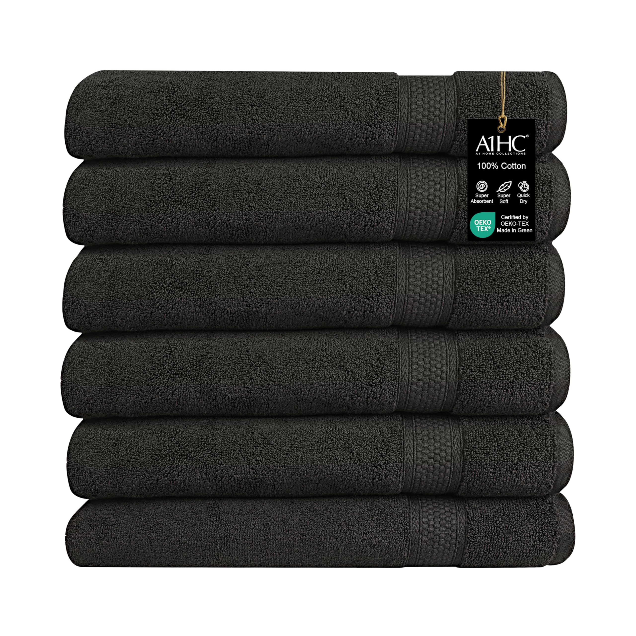 A1 Home Collections Bath Towel 500 GSM Duet Technology 100 Ring Spun Cotton Quick Dry Highly Absorbent Towels