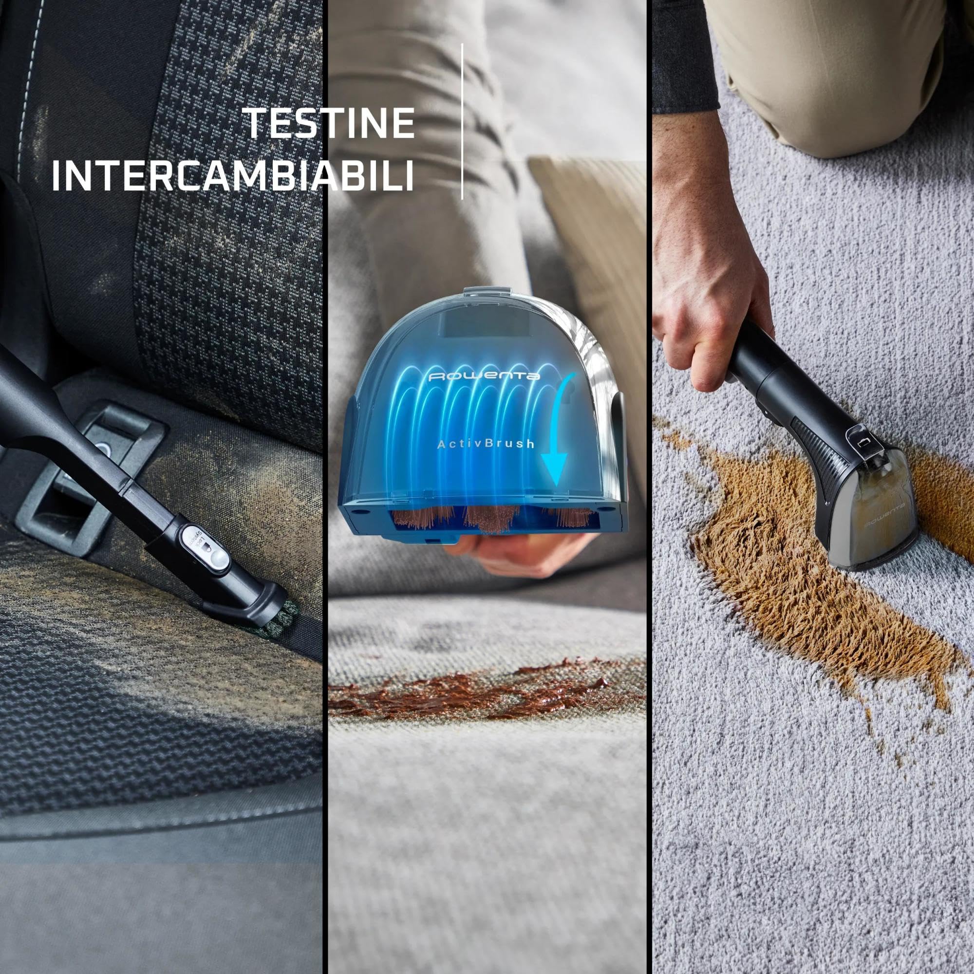 Rowenta Clean It Hot & Cold, Smacchiatore, Pulitore Portatile per Tappeti, Due Modalità di Pulizia, 1150W, IN7011