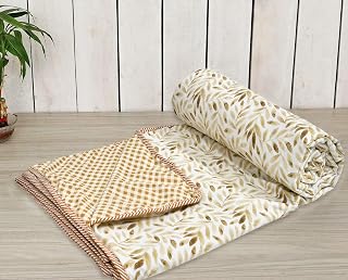 Tzafrir Dohar Double Bed Cotton | AC Blanket Summer| Soft Light Weight, Quilt, Duvet King Size 84"x96" -Brown Pack of 1 Price In India