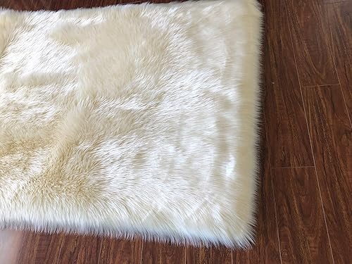 Miniatura 7 de LAMBZY Alfombra rectangular de piel de oveja sintética, súper suave, hipoalergénica, de felpa, lujosa alfombra de felpa sedosa para dormitorios,