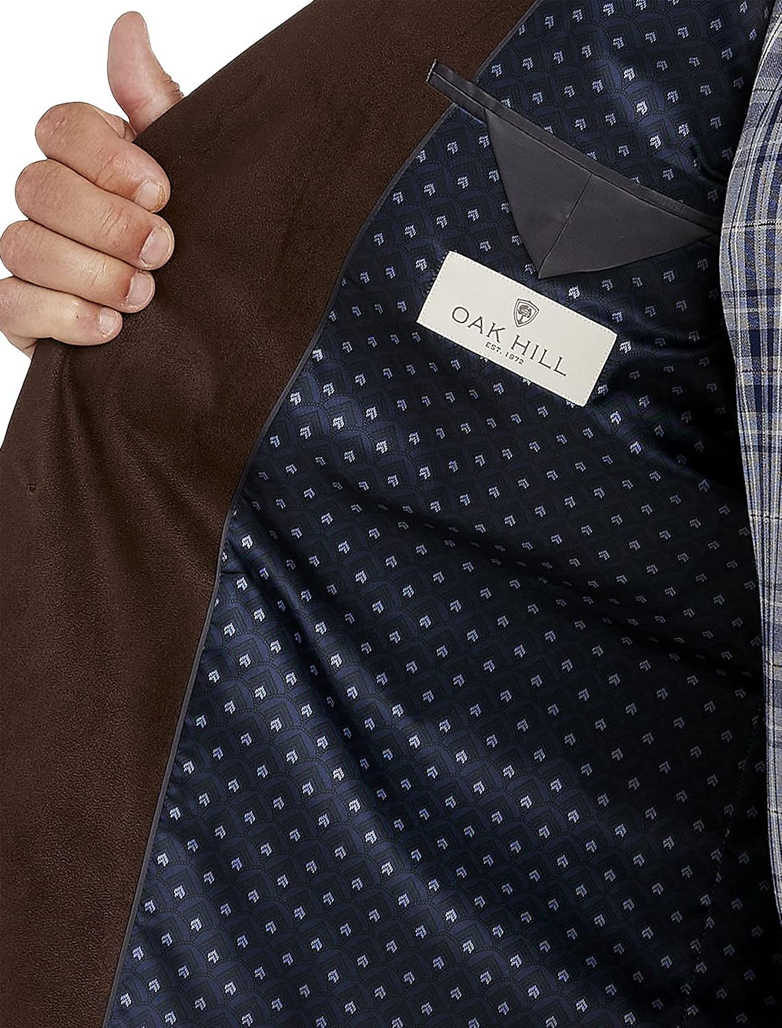 Oak Hill by DXL Men's Big and Tall Faux-Suede Sport Coat Brown 4XLT - Image 2