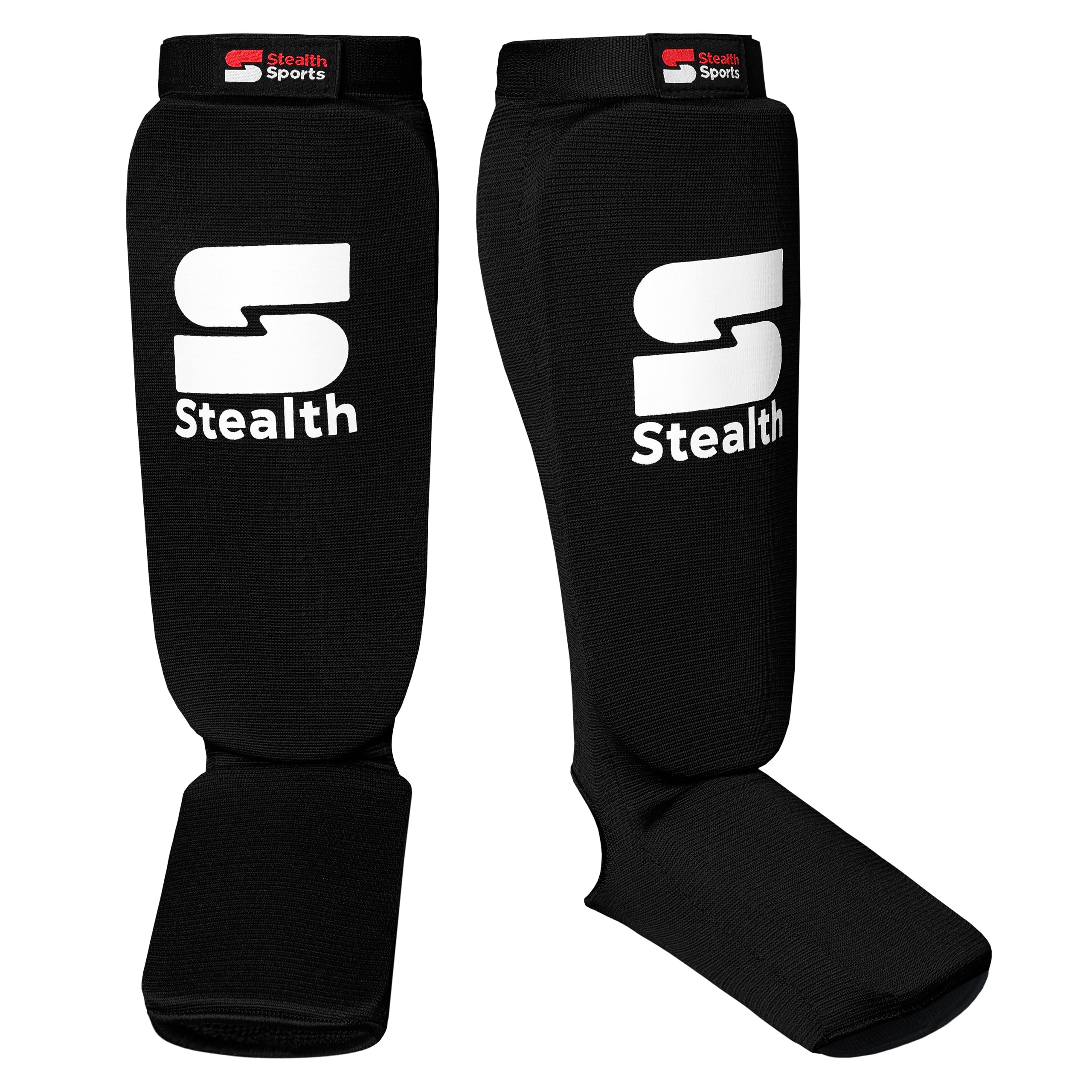 Stealth Sports Kids Boxing Shin Guard - Kids Muay Thai Shin Instep - 12mm Thick Leg & Foot Shin Instep Guard - Protective Sparring Gear for MMA, Taekwondo, Karate, Kickboxing (XS)