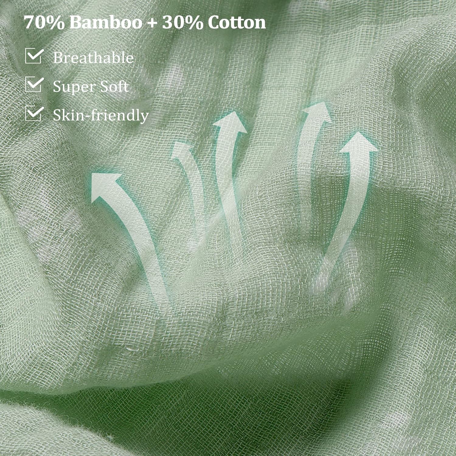 Viviland Muslin Swaddle Blanket, Baby Swaddle Blanket for Boys & Girls, Nursery Receiving Blanket for Newborn, Baby Swaddle Wrap Soft Silky & Breathable, 4 Packs, 47 X 47In - Image 3