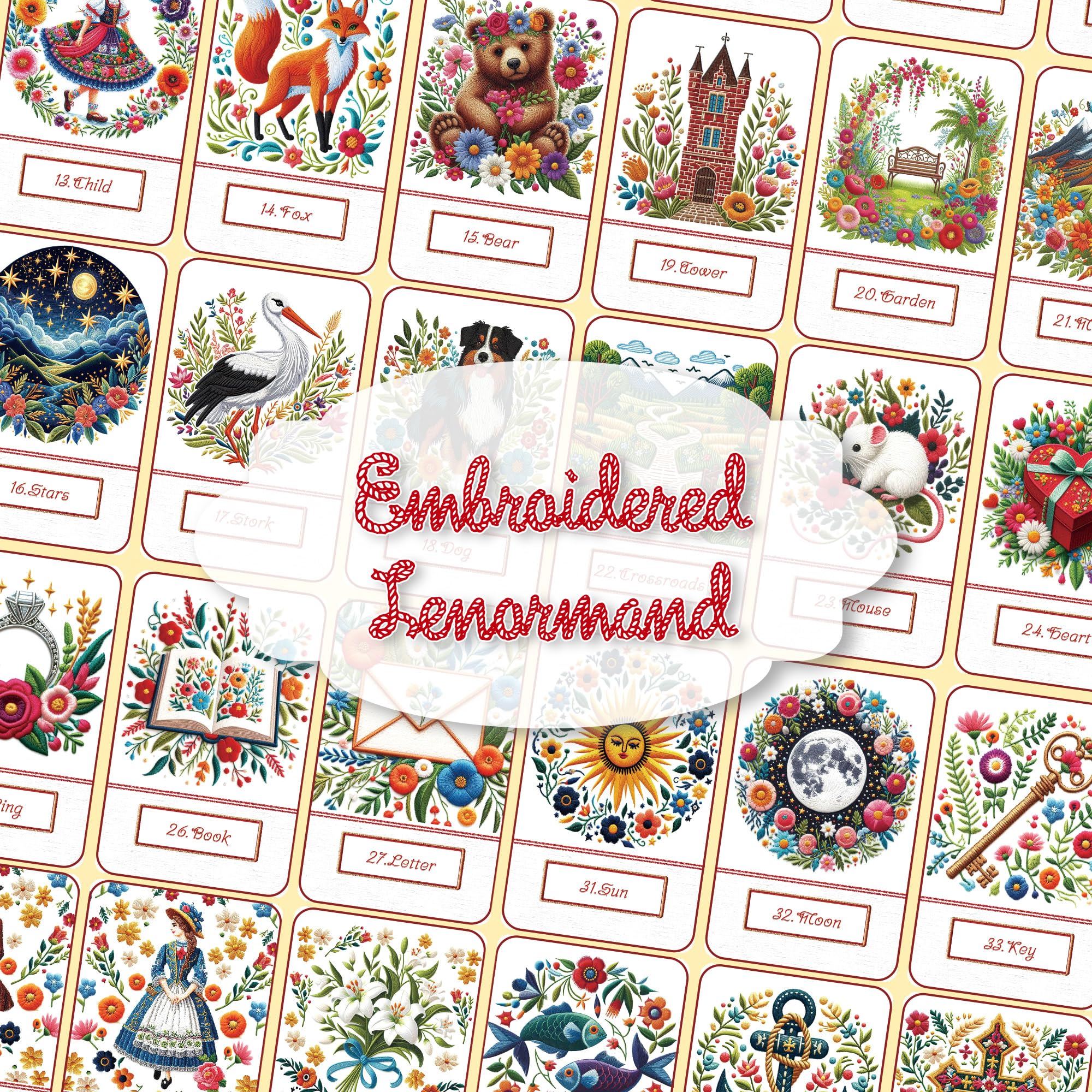 Amazon.co.jp: 【正規品】Embroidered Lenormand 刺繍の